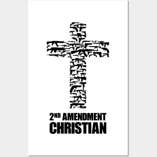 2nd Amendment Christian, black Posters and Art